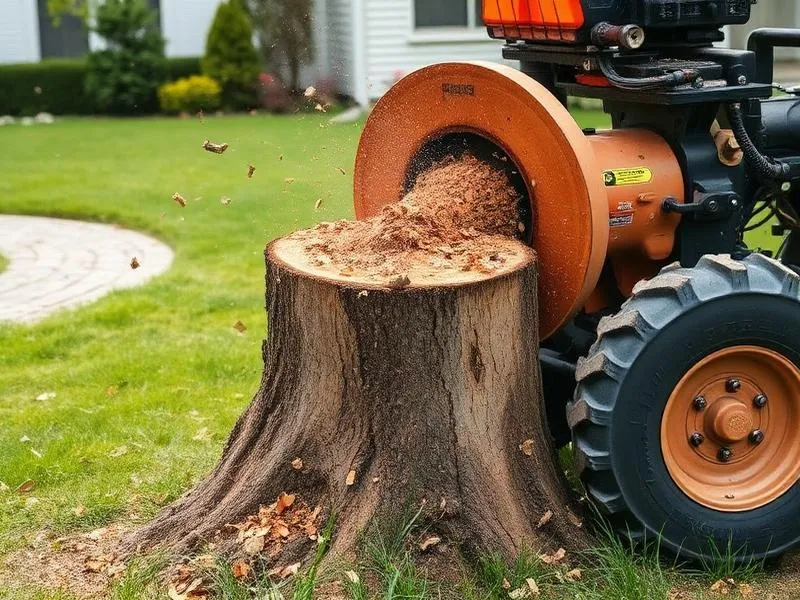 Stump grinding service in a Columbia, SC residential lawn